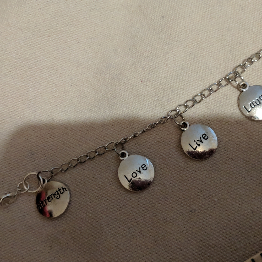 Encouraging words charm bracelet